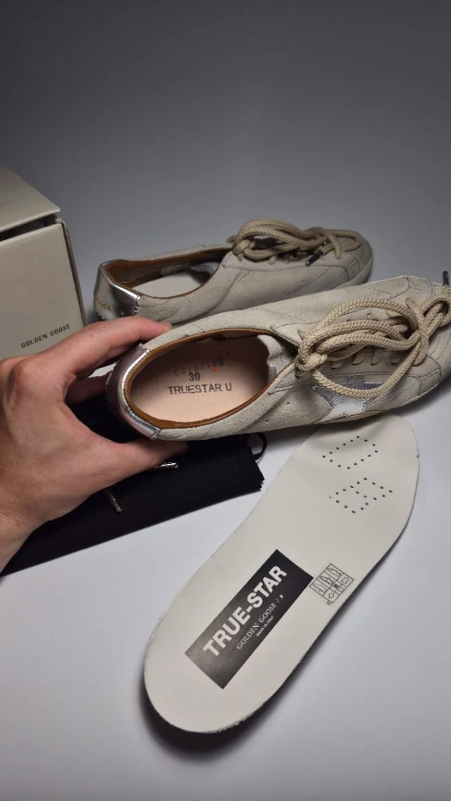 Golden Goose Truestar beige e argento 39