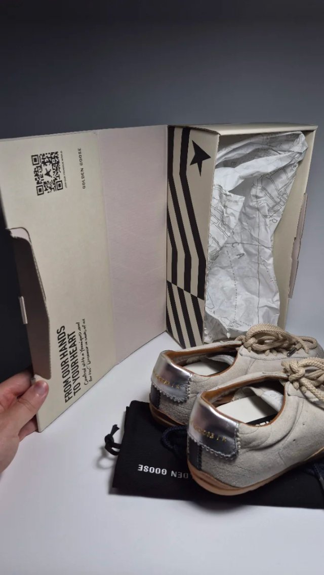 Golden Goose Truestar beige e argento 39