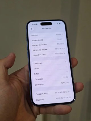 iPhone 16 128GB Azul Ultramarino como nuevo