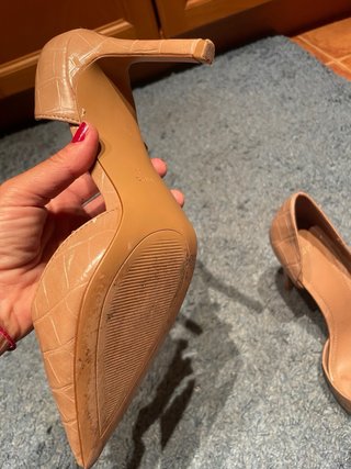 Zapatos Mango Tacón Beige Cocodrilo