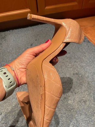 Zapatos Mango Tacón Beige Cocodrilo