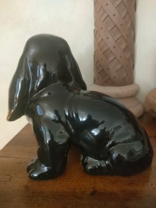 Scultura ceramica Basset Hound h 17 Mid Century
