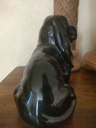 Scultura ceramica Basset Hound h 17 Mid Century