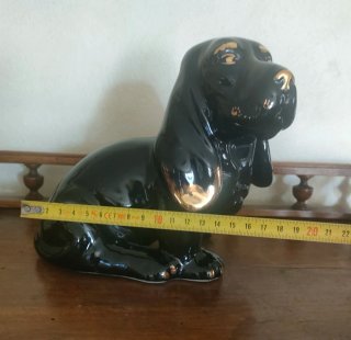 Scultura ceramica Basset Hound h 17 Mid Century
