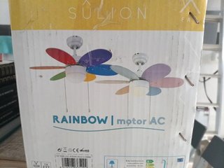 Ventilador de techo infantil multicolor con luz