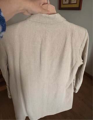 Blazer Lino Zara Talla S Beige Nuevo Sin Etiqueta