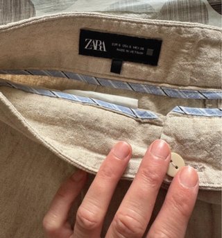 Blazer Lino Zara Talla S Beige Nuevo Sin Etiqueta