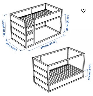 Cama infantil KURA 90x200 cm