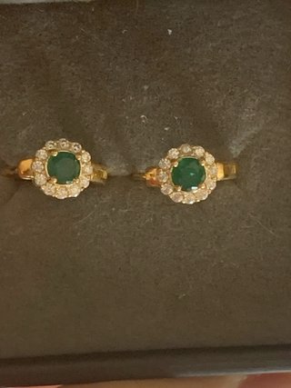 Pendientes flor esmeralda