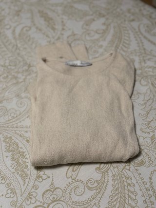 Jersey beige manga larga abullonada
