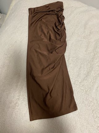 Falda marrón drapeada talla única