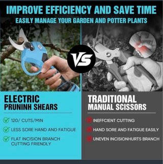 Tijeras podar eléctricas 21V + 2 baterías