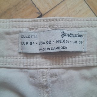 Pantalón culotte Stradivarius beige T.34