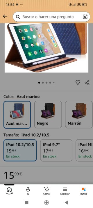 Funda para tablet 10.2 color marrón y gris