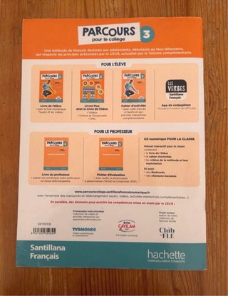 Parcours pour le collège - 3° ESO- Libro de francé