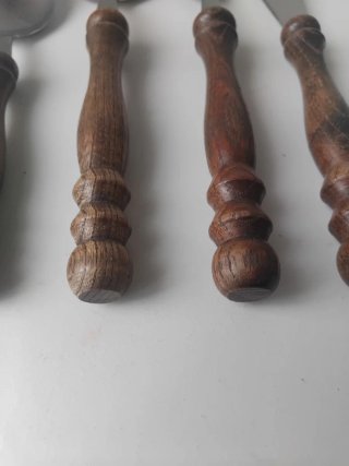 Set di posate in legno e acciaio 6 persone
