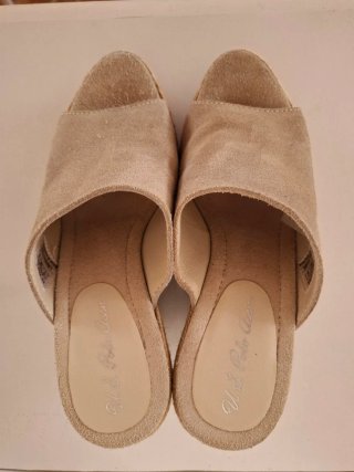 Zuecos cuña piel US Polo Assn beige