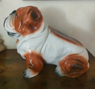 Scultura BULLDOG ceramica smaltata 40 cm