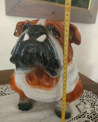 Scultura BULLDOG ceramica smaltata 40 cm