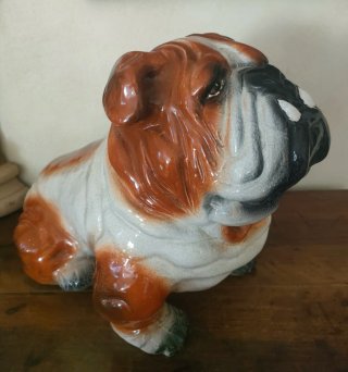 Scultura BULLDOG ceramica smaltata 40 cm