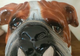 Scultura BULLDOG ceramica smaltata 40 cm