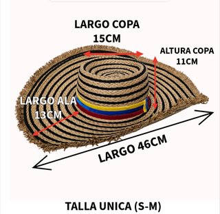 Sombrero Paja Beige Vallenato Tricolor Colombiano