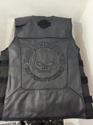 Chaleco de moto cuero Harley talla 4XL
