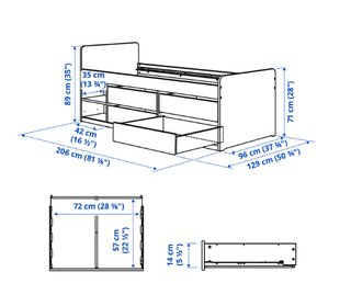 Cama infantil IKEA SLAKT blanca