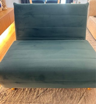Sofá Cama Terciopelo Azul 1 Plaza