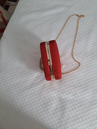Bolso de fiesta elegante rojo y dorado