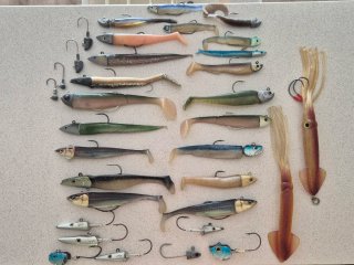 Lote de vinilos de pesca variados