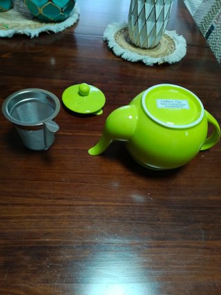 Tetera de porcelana fina verde 1L