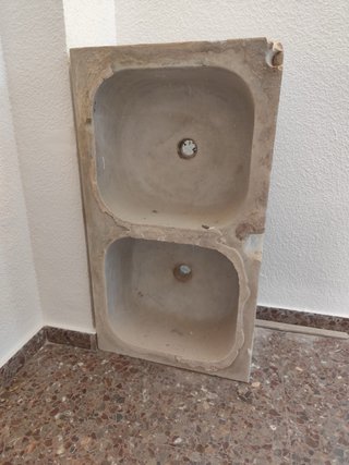 Fregadero doble de mármol macizo