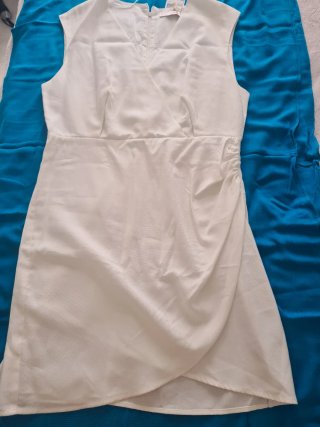 Vestido Mango Talla L Blanco