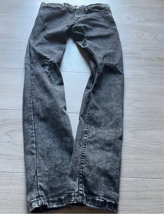 Jeans Pull&Bear Black Acid Wash Slim Size EU49