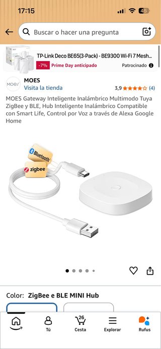 MOES Gateway Inteligente Inalámbrico Tuya Zigbee
