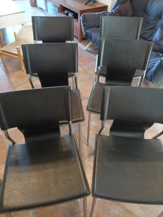 Juego 6 Sillas Comedor Piel Sintética
