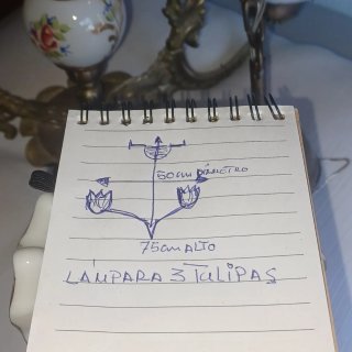 Lámpara de techo de cristal y metal y otros