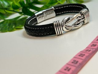 Pulsera cuero y anillo titanio