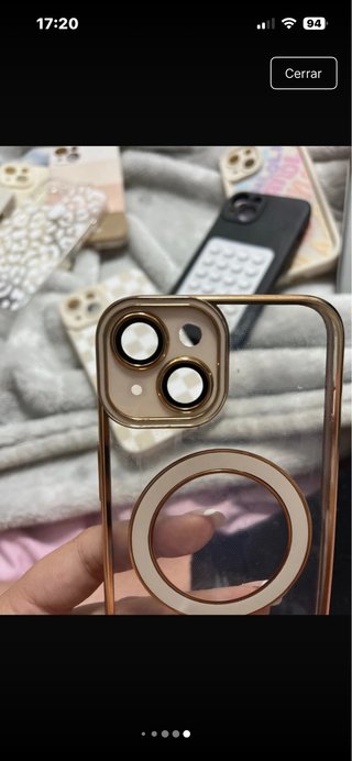 Funda iPhone Transparente con Aro Dorado