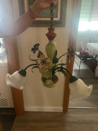 Lampada da soffitto floreale vintage