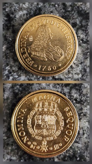 Replica Moneda 8 Escudos Fernando VI 1750 (FNMT)