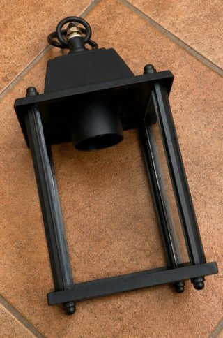 Lámpara Farol Rústica Exterior Colgante Negra
