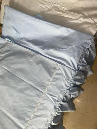 Edredón cuna bordado oso azul