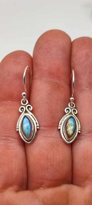 Pendientes de Plata y Labradoritas.