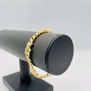 Pulsera Cubana 4 Osos 7mm 18k