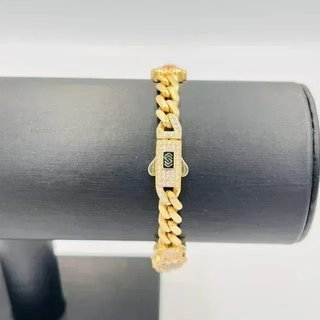Pulsera Cubana 4 Osos 7mm 18k