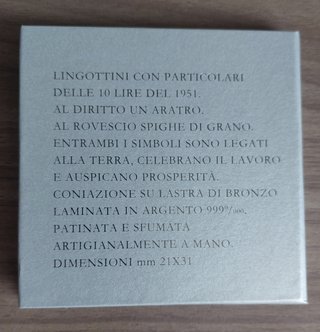 Lingottini 10 Lire 1951
