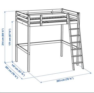 Cama alta IKEA STORA 140x200cm madera