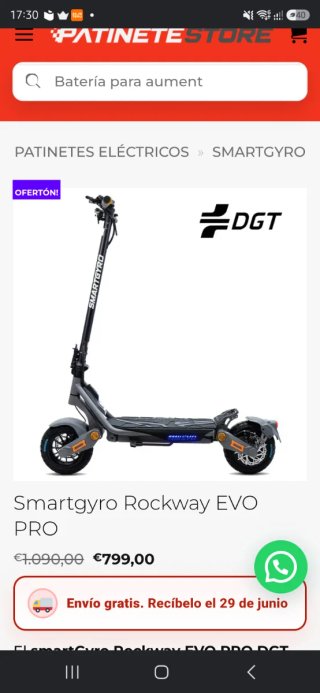 Smartgyro Rockway EVO PRO Patinete Eléctrico